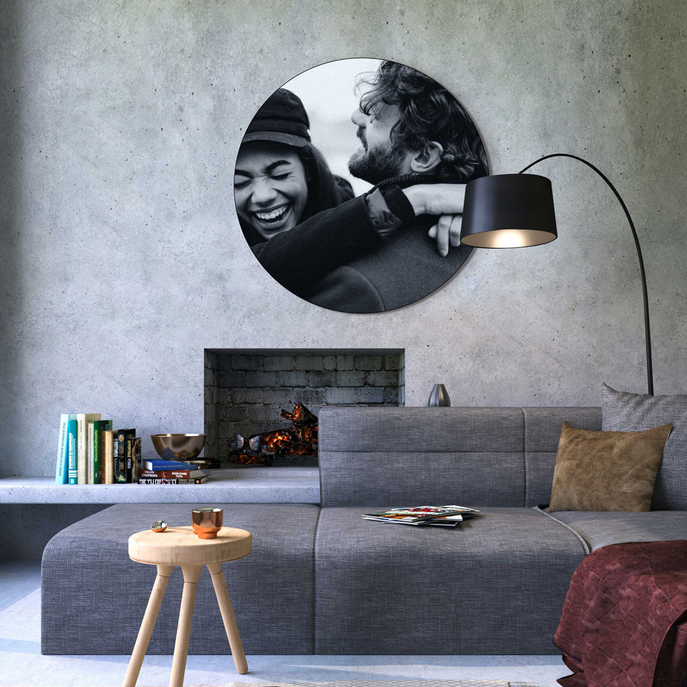 Rundes Wandbild mit Motiv eines Pärchen Liebes Paar 