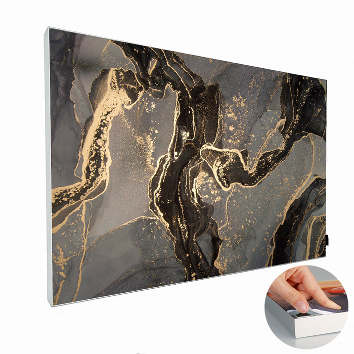Akustikbild "Black and Gold Marble" 19 mm x 150 cm x 100 cm